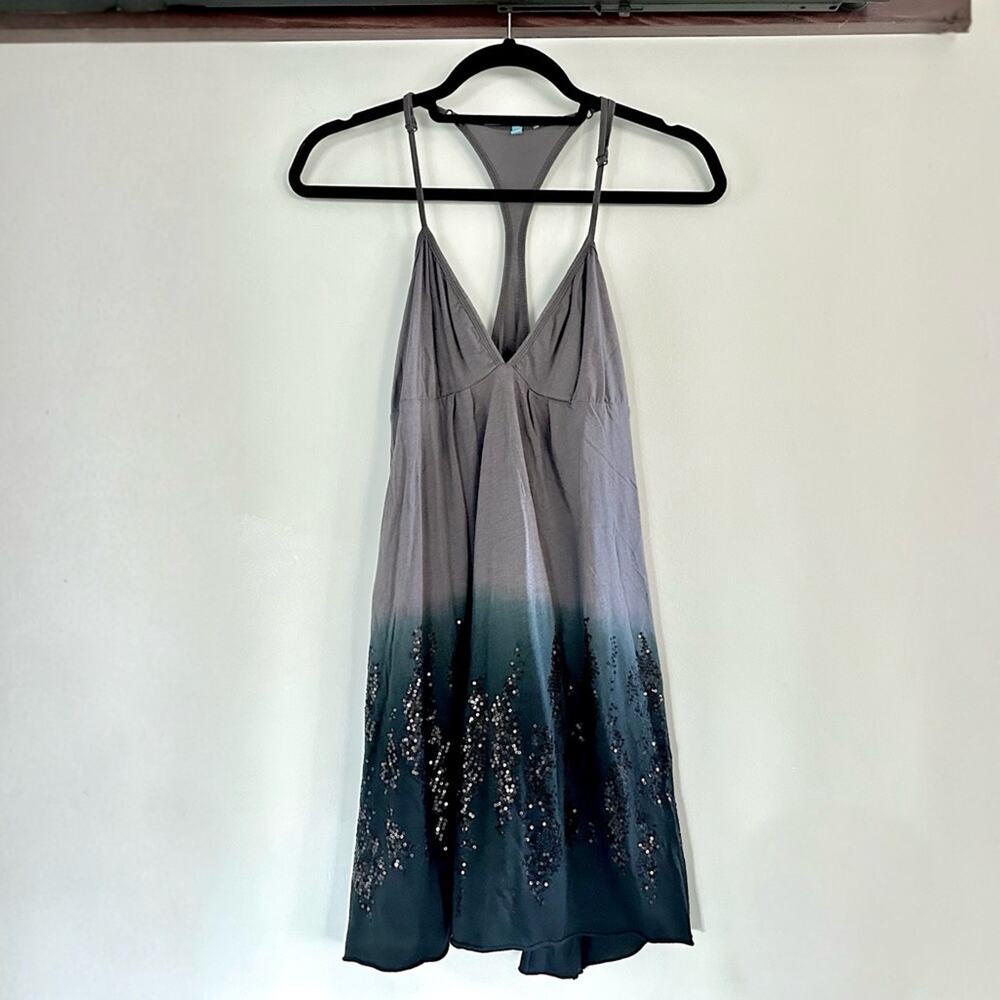Anama Y2K Ombre Sequin Halter Dress Vintage 2000s Boho Size L